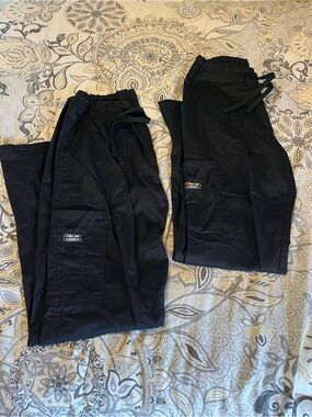 Cherokee Flare Leg Scrub Pants Black *2 Pair* - Size S